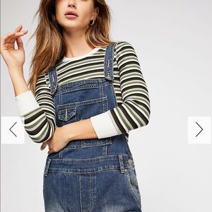 Free people Washed denim overall